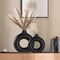 Black Ceramic Vase – Modern Round Matte Pampas Flower Vase for Nordic Boho Décor, Wedding, Dinner Table, Party, Living Room, Office, Bedroom & Decorative Gift